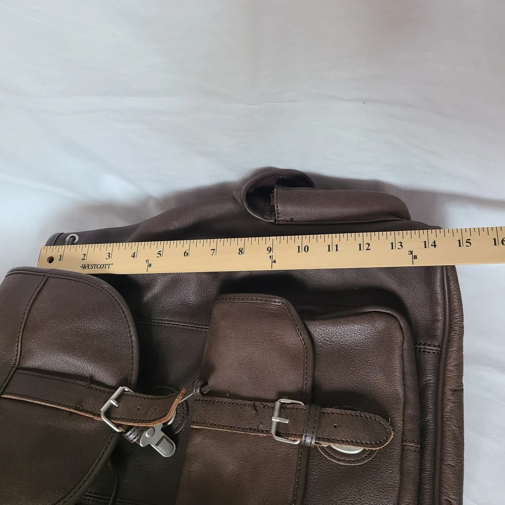 Vintage Brown Leather Backpack 90's
